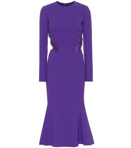 David Koma Stretch-wool Crêpe Midi Dress