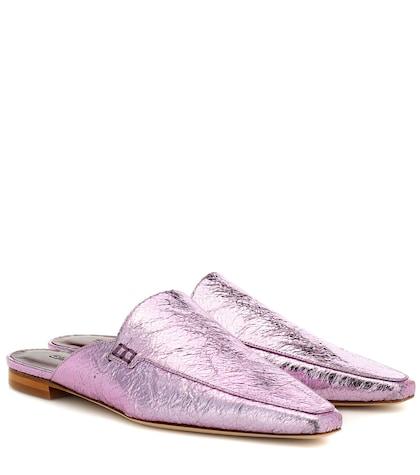 Sies Marjan Lia Metallic Leather Slippers