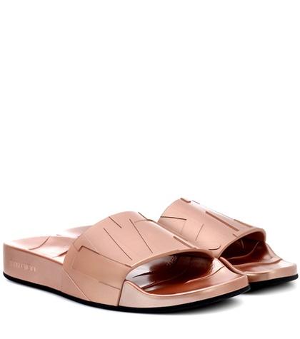 Jimmy Choo Rey Geometric Embossed Slides