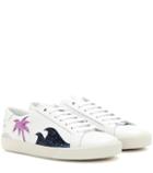 Saint Laurent Court Classic Sl/06 Sea, Sex & Sun Embellished Leather Sneakers