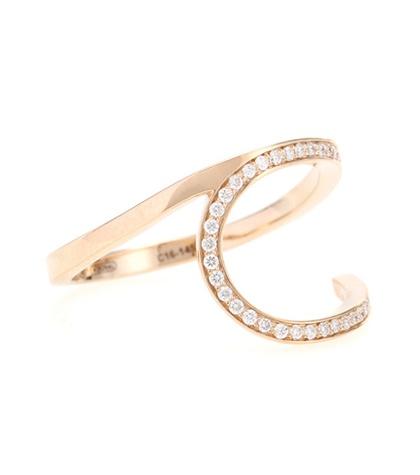 Miu Miu La Ligne C Hoop 18kt Rose Gold Ring With Diamonds