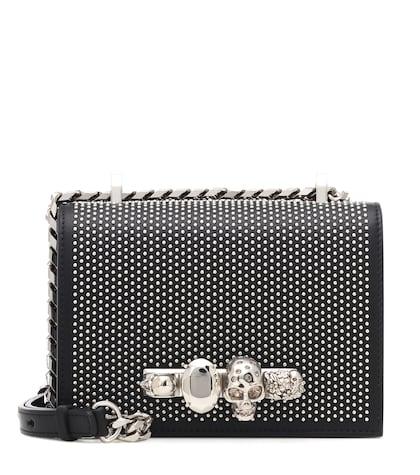 Alexander Mcqueen Skull Studded Leather Shoulder Bag
