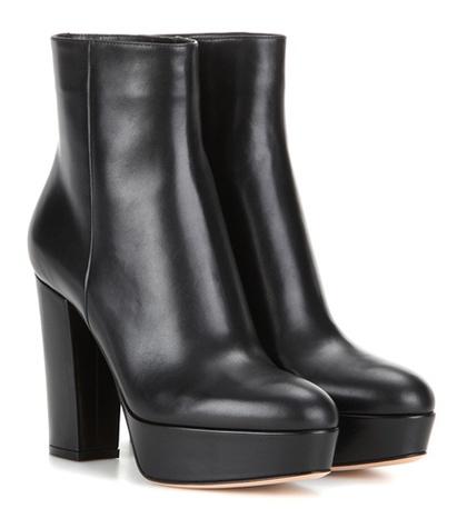 Gianvito Rossi Temple Leather Platform Ankle Boots
