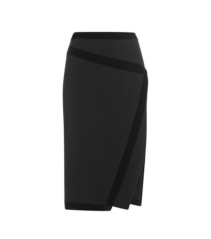 Altuzarra Jed Velvet-trimmed Crêpe Skirt