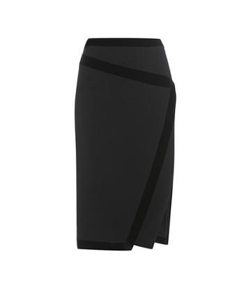Altuzarra Jed Velvet-trimmed Crêpe Skirt