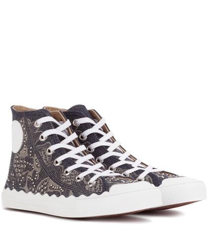 Chlo Embellished High-top Sneakers