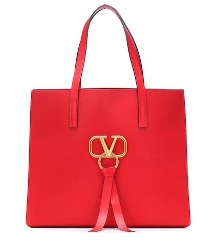 Valentino Garavani Valentino Garavani V-ring Leather Shopper