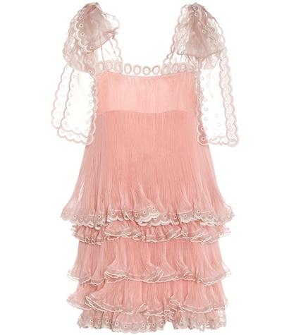 Chlo Flounce Silk Organza Dress