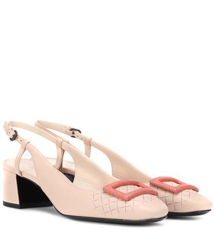 Bottega Veneta Leather Slingback Pumps