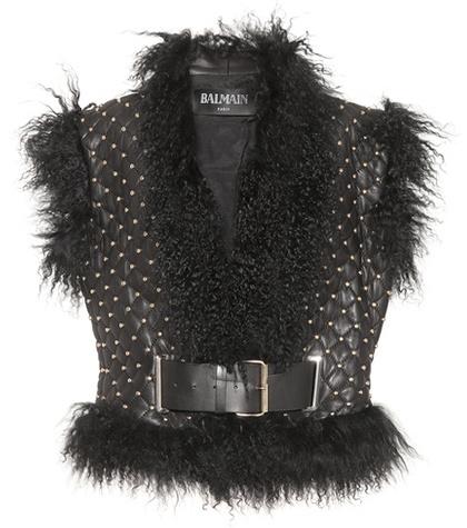Balmain Studded Leather Vest