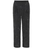 Velvet Wide-leg Sequinned Pants