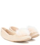 Acne Studios Andi Fur-trimmed Ballerinas