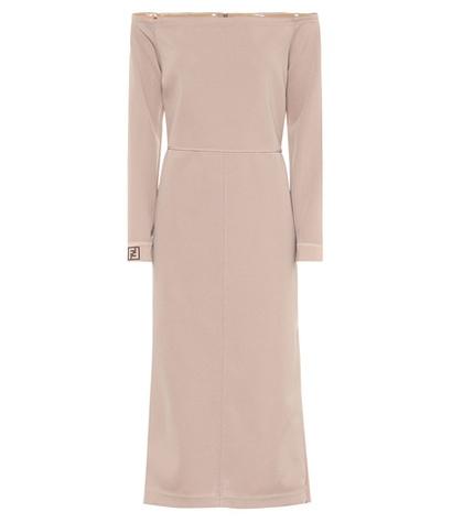 Fendi Off-the-shoulder Crêpe Midi Dress