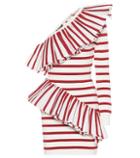 Valentino One-shoulder Striped Knit Dress