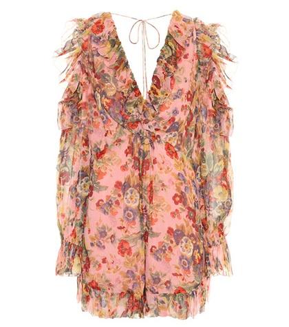 Gucci Lovelorn Frill Silk Playsuit