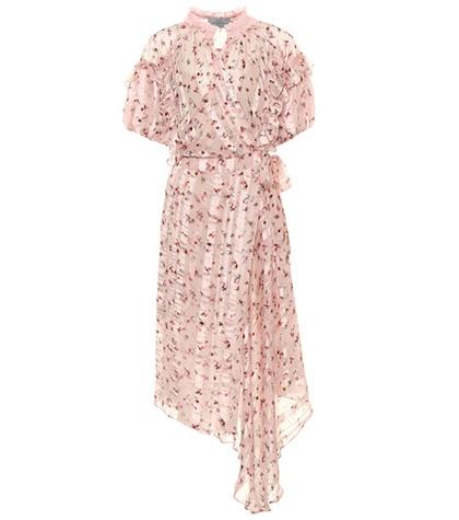 Preen By Thornton Bregazzi Floral-printed Striped Silk Dress