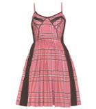 Vika Gazinskaya Lace-trimmed Check Cotton Dress