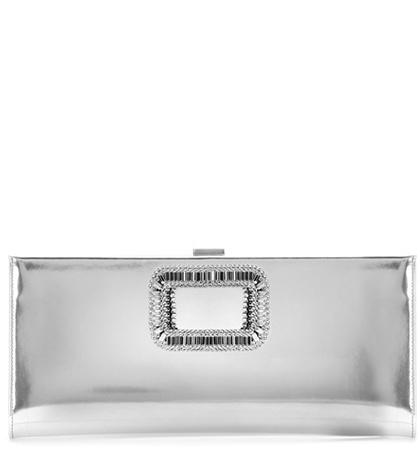 Roksanda Pilgrim Small Embellished Metallic Leather Clutch