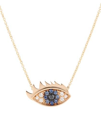 Delfina Delettrez Eyes On Me 18kt Rose Gold Necklace With Diamonds And Sapphires