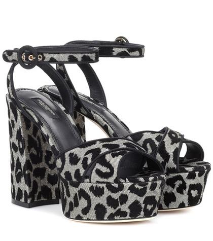 Burberry Leopard Plateau Sandals