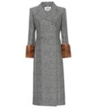Fendi Mink Fur-trimmed Wool And Silk Coat