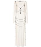 Calvin Klein 205w39nyc Goseli Silk Dress With Body Chain