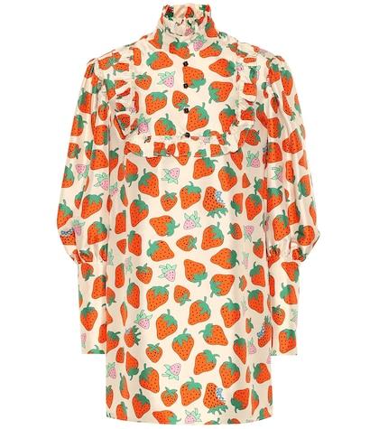 Gucci Strawberry-print Silk Blouse