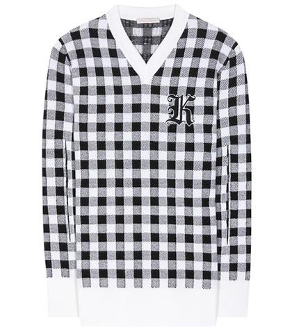 Christopher Kane Gingham Wool, Cashmere And Virgin Wool Sweater