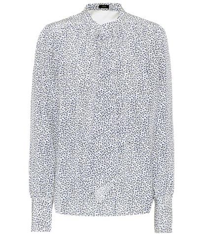Charlotte Olympia Printed Silk Pussy-bow Blouse