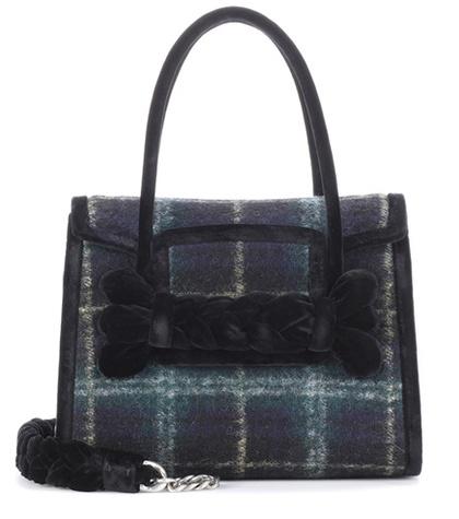Miu Miu Plaid Wool-blend Tote