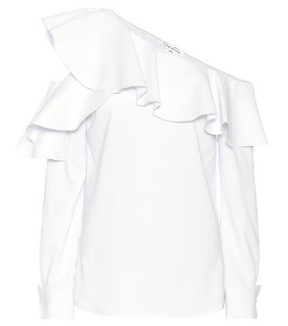 Oscar De La Renta Ruffled Silk Top