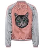 Gucci Embellished Satin Bomber Jacket