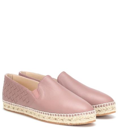 Miu Miu Intrecciato Leather Espadrilles