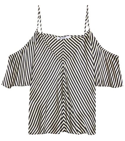 T By Alexander Wang Striped Silk Top