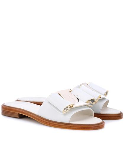 Salvatore Ferragamo Vara Bow Leather Slides