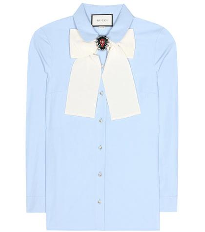 Gucci Cotton Blouse With Brooch