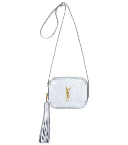 Saint Laurent Monogram Blogger Metallic Leather Bag
