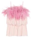Mara Hoffman Feather-trimmed Silk Top