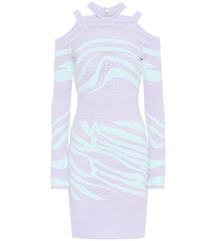 Roberto Cavalli Cutout Zebra Sweater Dress