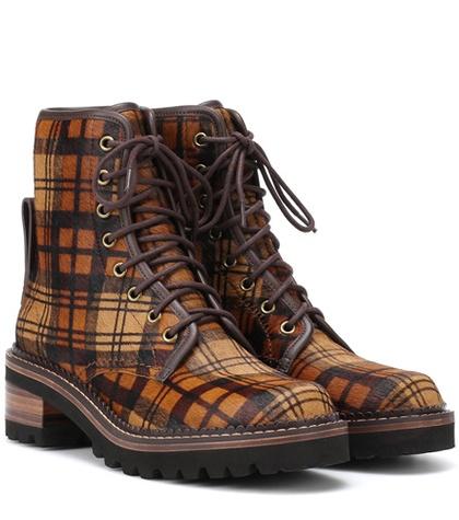 See By Chlo Liegi Calf Hair Ankle Boots