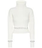 David Koma Eyelet Wool-blend Sweater