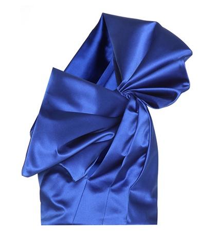Saint Laurent Silk-satin One-shoulder Blouse