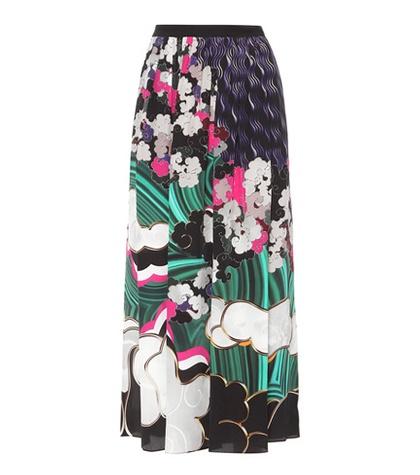 Mary Katrantzou Santhus Printed Silk Midi Skirt