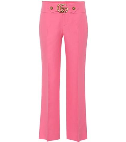 Miu Miu Wool And Silk Wide-leg Trousers
