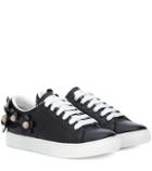 Marc Jacobs Flower-embellished Leather Sneakers