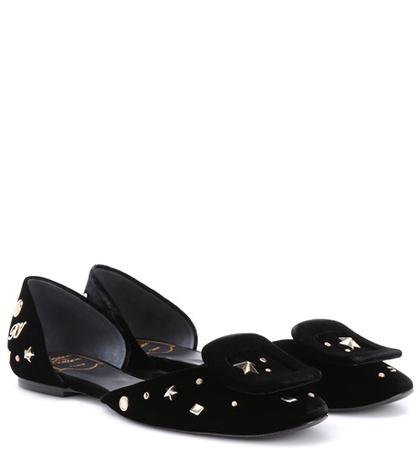 Roger Vivier Chips Astre Velvet Ballerinas