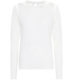 Oscar De La Renta Mesh-trimmed Wool Sweater