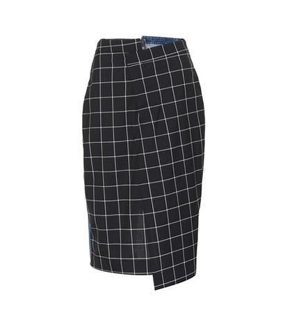 Monse Check And Denim Skirt