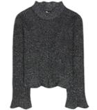 Balenciaga Knitted Metallic Cropped Sweater