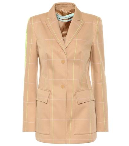 Off-white Checked Cotton-blend Blazer